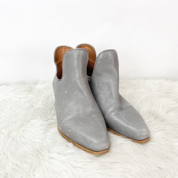 Franco Sarto Shoes - Franco Sarto 6.5 M Womens Gray Leather Ashbury Low Cut Ankle Booties Boots
